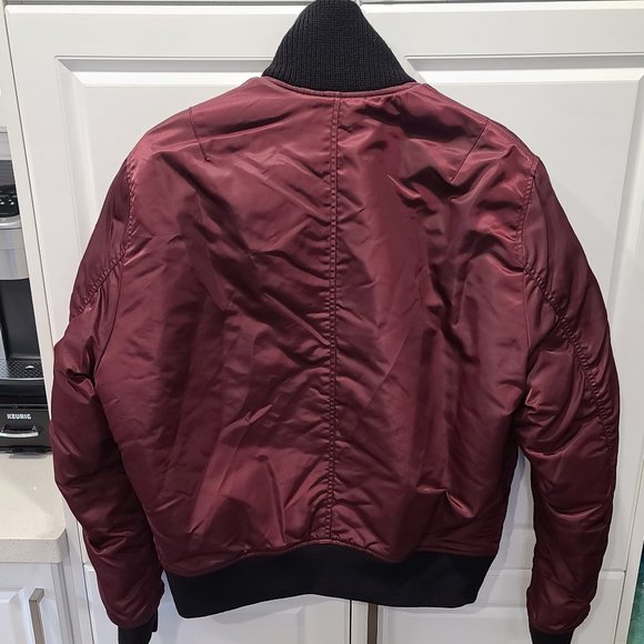 THE KOOPLES MAROON BOMBER JACKET WITH ORANGE LINING - Picture 9 of 15